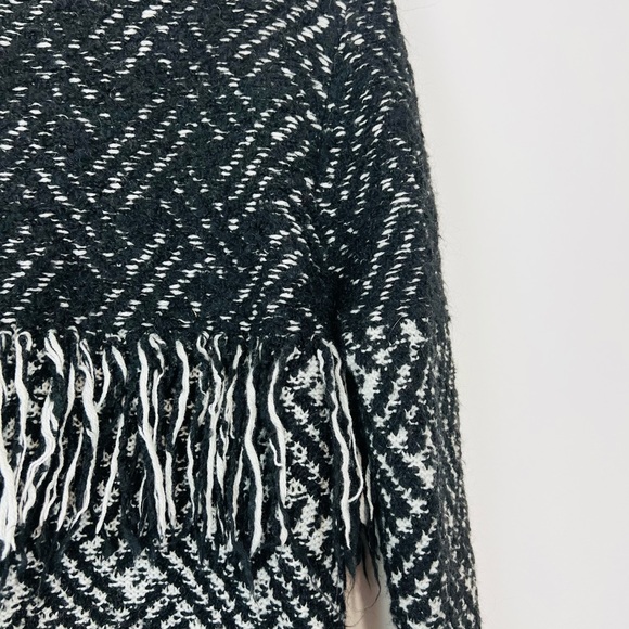 The Kooples Black and White Patterned Wool and Mohair Tasselled Cardigan UK M - Picture 7 of 12